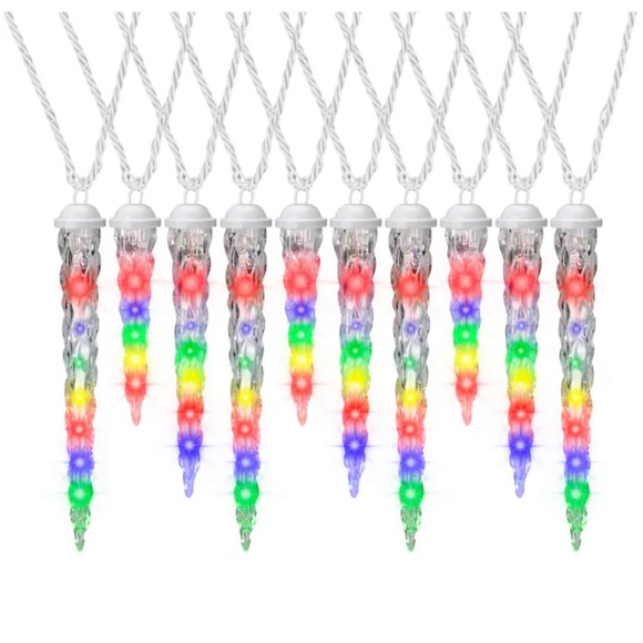 Gemmy Lightshow Shooting Star Multi-Color LED Falling Icicle Lights Set of 10 - Picture 6 of 9